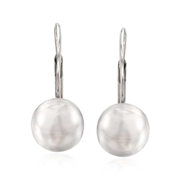 Italian 10mm Sterling Silver Ball Drop Earrings