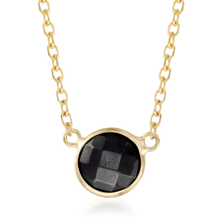 6mm Black Onyx Necklace in 14kt Yellow Gold