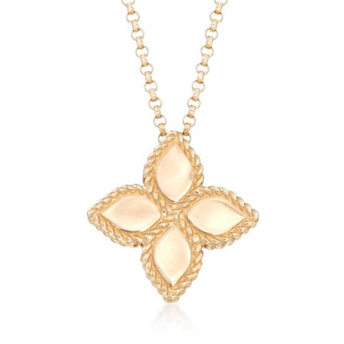 Roberto Coin &quot;Princess Flower&quot; 18kt Yellow Gold Flower Necklace