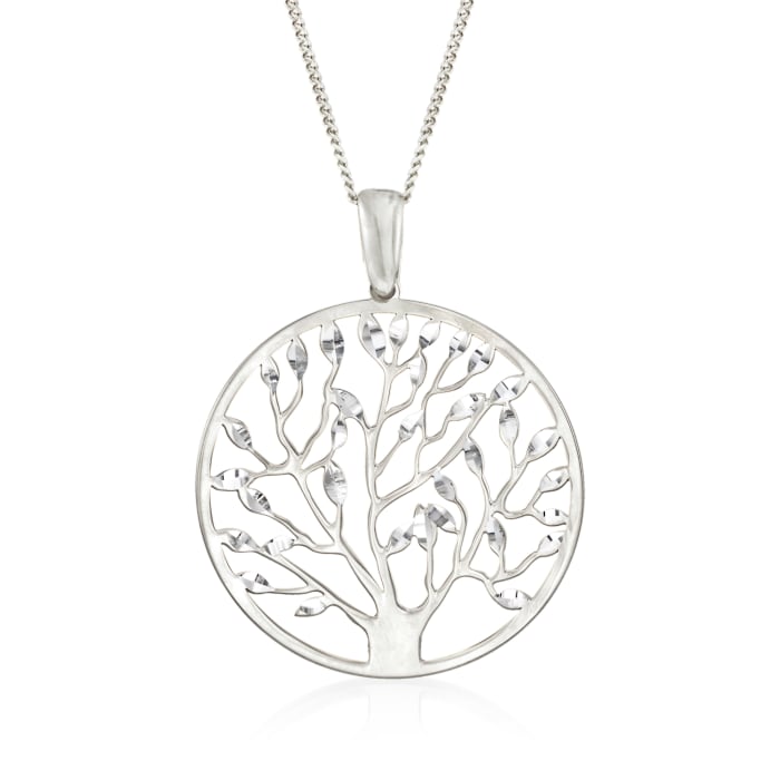 Italian Sterling Silver Tree of Life Pendant Necklace
