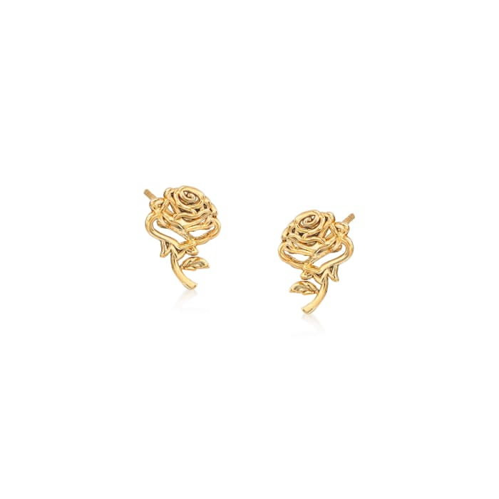 Child's Disney 14kt Yellow Gold Belle Rose Stud Earrings