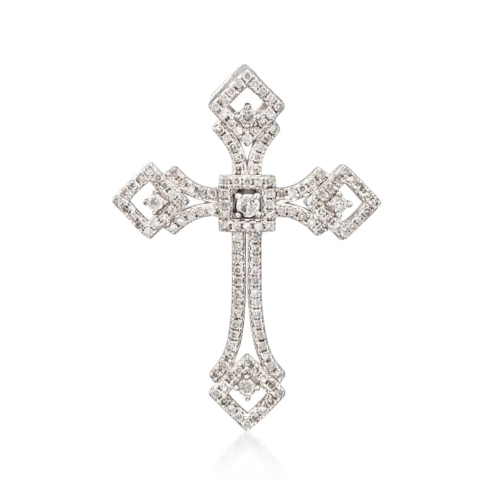 .50 ct. t.w. Diamond Cross Pendant in Sterling Silver