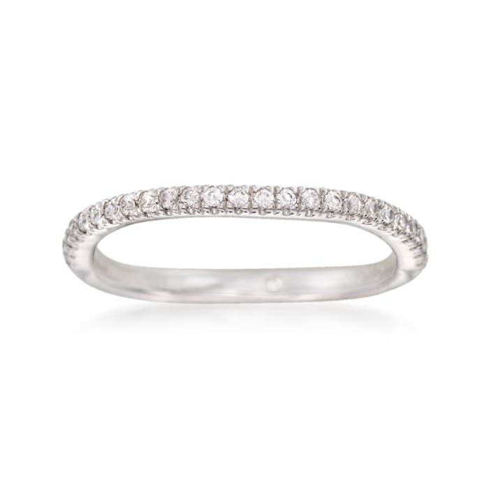 Gabriel Designs .18 ct. t.w. Diamond Curved Wedding Band in 14kt White Gold