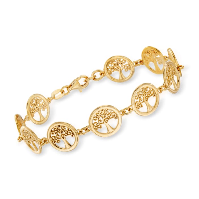 Italian 18kt Gold Over Sterling Tree of Life Bracelet