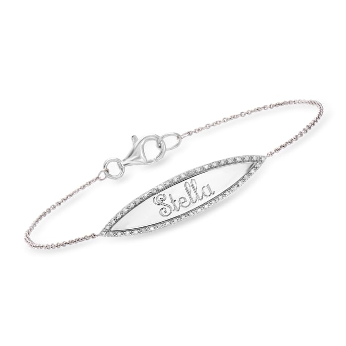 .10 ct. t.w. Diamond Personalized Bracelet in Sterling Silver