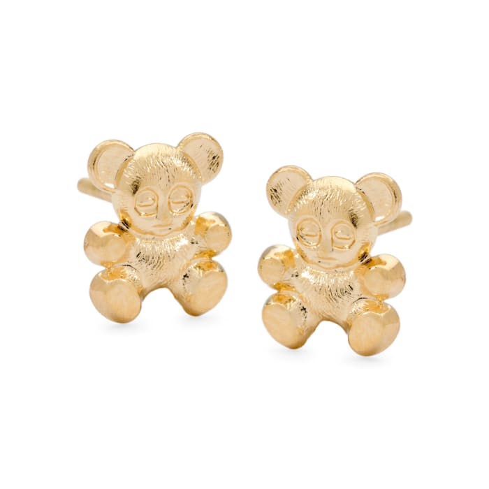 Child's 14kt Yellow Gold Teddy Bear Stud Earrings