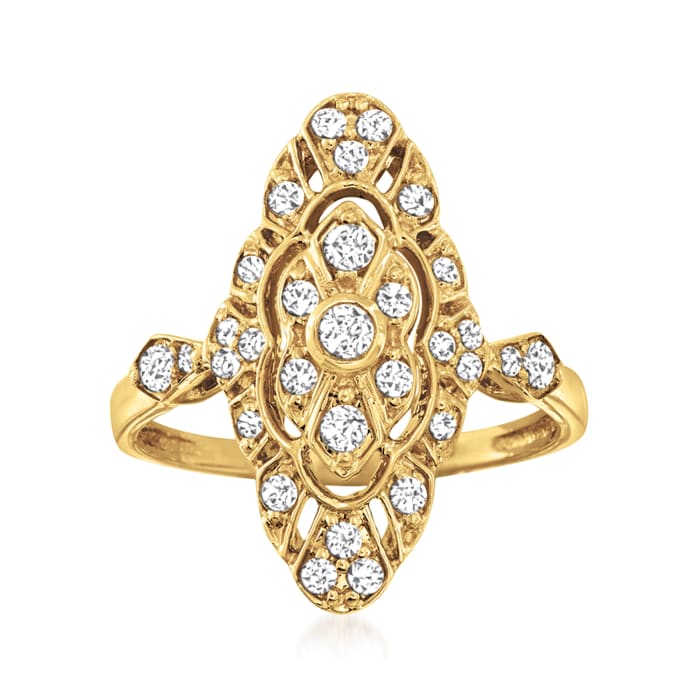 .50 ct. t.w. Diamond Openwork Ring in 14kt Yellow Gold | Ross-Simons