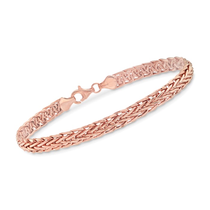 14kt Rose Gold Wheat-Link Bracelet