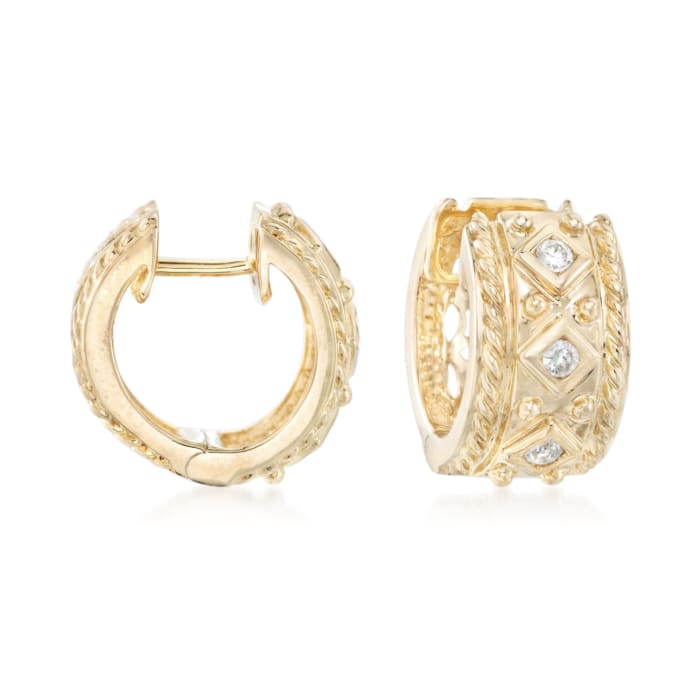 .18 ct. t.w. Diamond Huggie Hoop Earrings in 14kt Yellow Gold