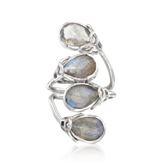 Labradorite Double Bypass Ring in Sterling Silver
