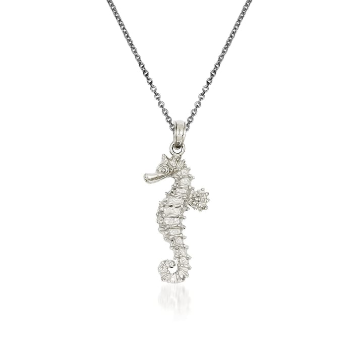 14kt White Gold Seahorse Pendant Necklace