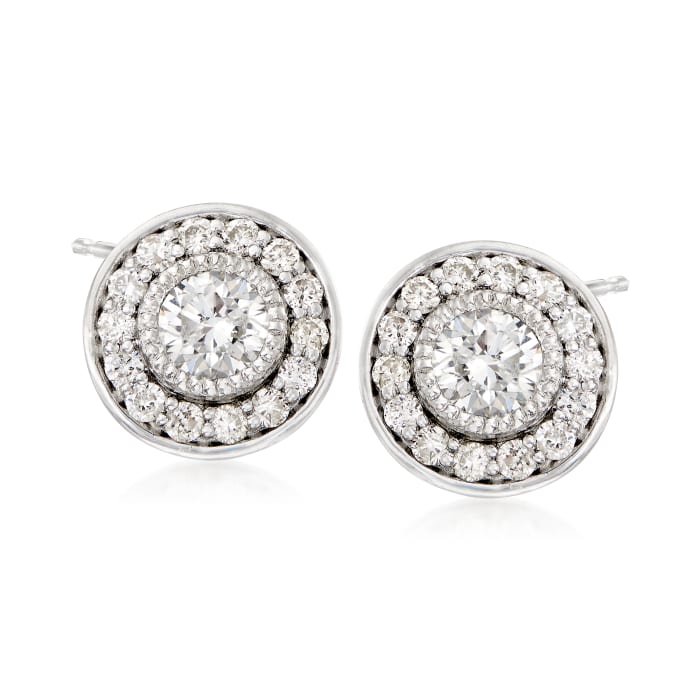 .75 ct. t.w. Diamond Halo Stud Earrings in Platinum