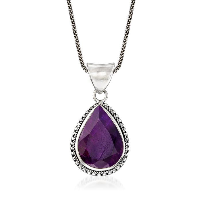 26.60 ct. t.w. Purple Sapphire Jewelry Set: Earrings and Pendant ...