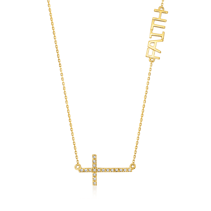 Ross Simons 18K Gold Over Sterling Silver CZ Cross Pendant-huge Designer Cross  Pendant - Etsy Denmark