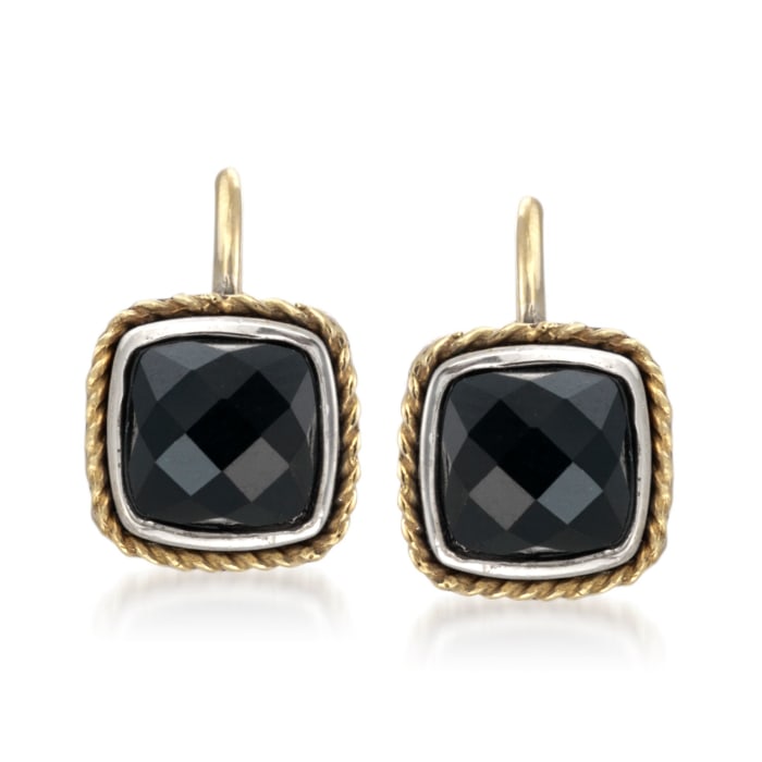 Andrea Candela Black Onyx Earrings in 18kt Yellow Gold and Sterling Silver