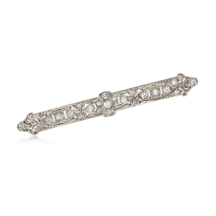 C. 1950 Vintage Tiffany Jewelry 1.50 ct. t.w. Diamond Bar Pin in Platinum