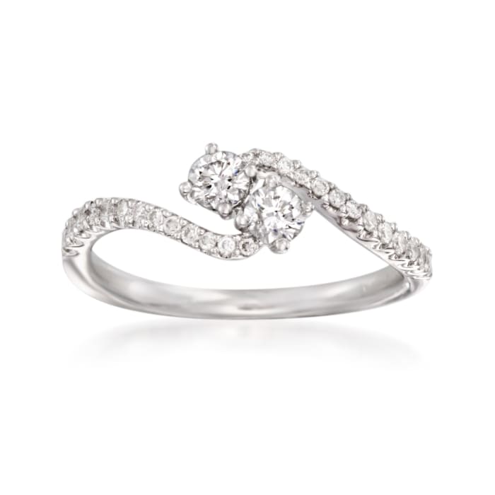 .50 ct. t.w. Diamond Two Stone Ring in 14kt White Gold