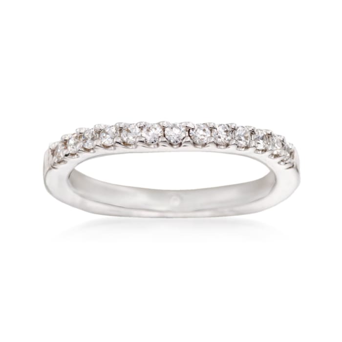 Gabriel Designs .29 ct. t.w. Diamond Curved Wedding Ring in 14kt White Gold