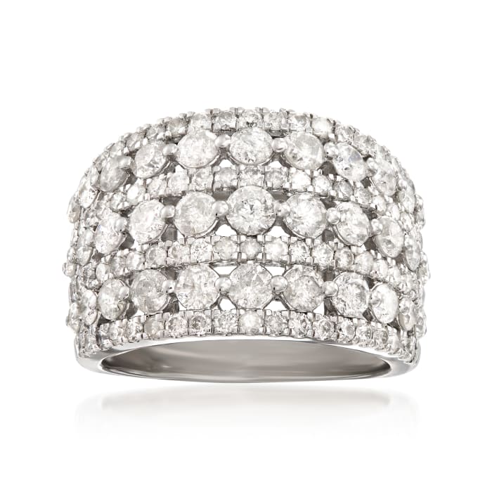 3.00 ct. t.w. Multi-Row Diamond Ring in Sterling Silver