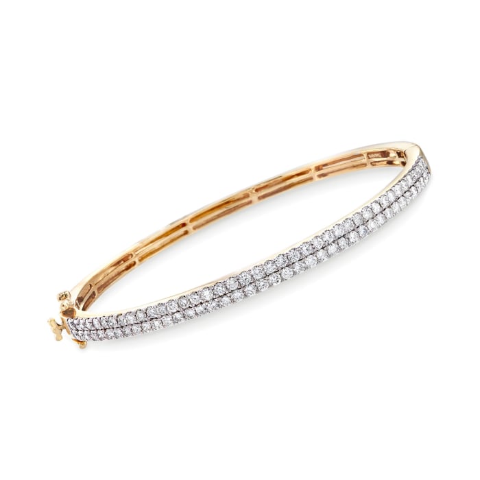 2.00 ct. t.w. Diamond Double-Row Bangle Bracelet in 14kt Yellow Gold