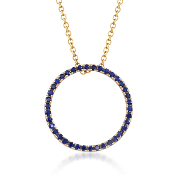 .80 ct. t.w. Sapphire Open Eternity Circle Necklace in 14kt Yellow Gold