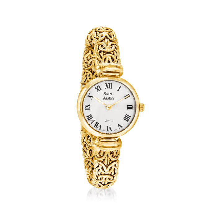 Saint James Women's 22mm 14kt Yellow Gold Byzantine Watch