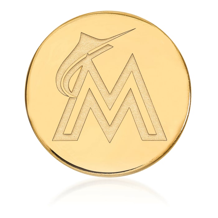 14kt Yellow Gold MLB Miami Marlins Lapel Pin