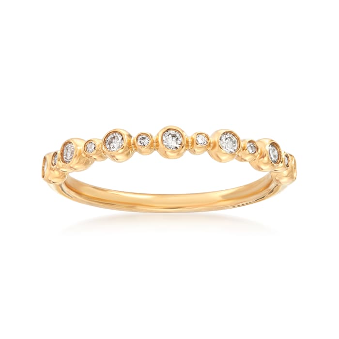 Henri Daussi .18 ct. t.w. Diamond Wedding Ring in 18kt Yellow Gold