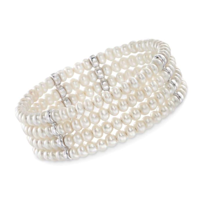 4.5-5mm Cultured Pearl Cuff Bracelet with Sterling Silver