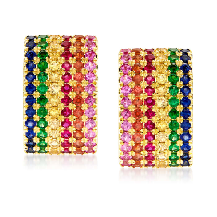 3.00 ct. t.w. Multi-Gemstone Earrings in 14kt Yellow Gold