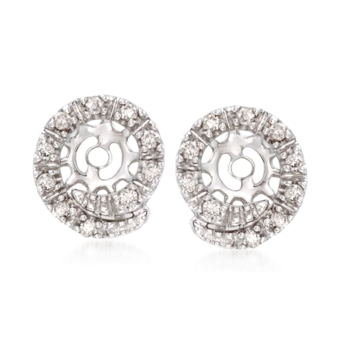.15 ct. t.w. Diamond Swirl Earring Jackets in 14kt White Gold