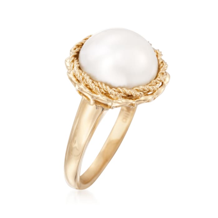 11.5-12mm Cultured Mabe Pearl Ring in 14kt Yellow Gold | Ross-Simons