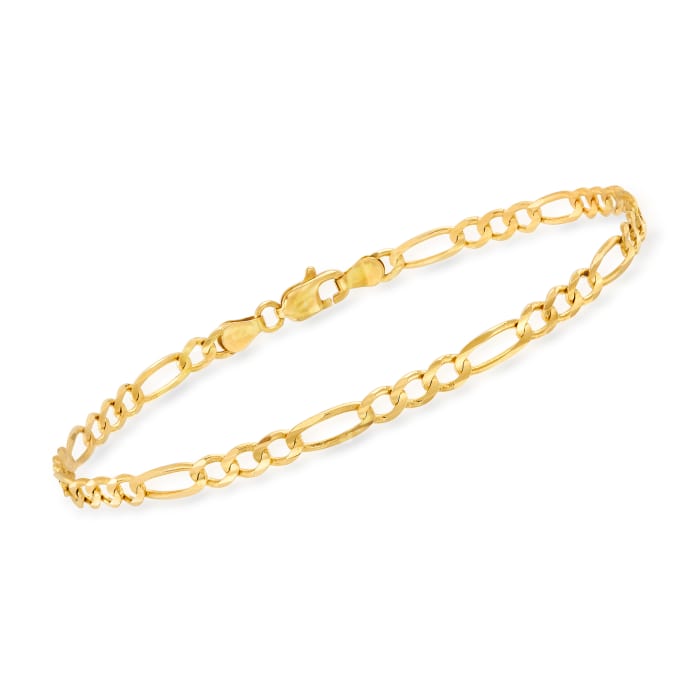 Men's 14kt Yellow Gold Figaro-Link Bracelet