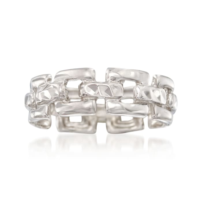 Italian Sterling Silver Chain-Link Ring