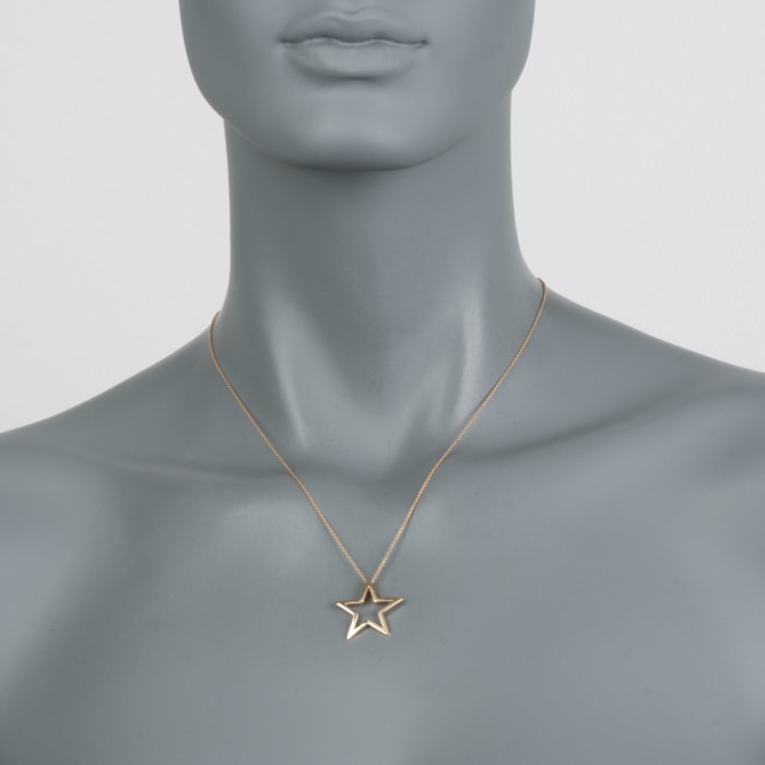 Roberto Coin 18kt Yellow Gold Star Pendant Necklace 16-inch