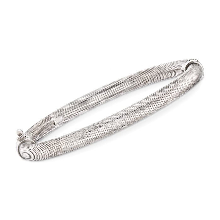 Italian Mesh Tube Bangle Bracelet in Sterling Silver