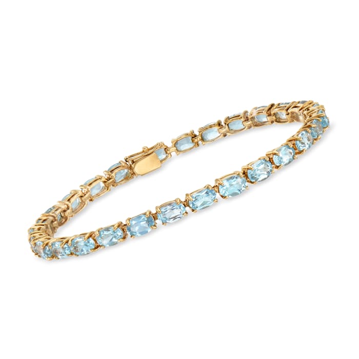 2 Carat diamond Tennis Bracelet With Blue Topaz In 14K Rose Gold |  Fascinating Diamonds