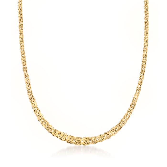 14kt Yellow Gold Graduated Byzantine Necklace | Ross-Simons