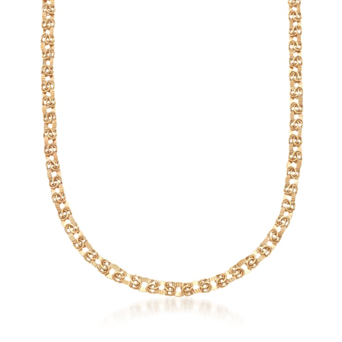 14kt Yellow Gold Mixed Link Necklace