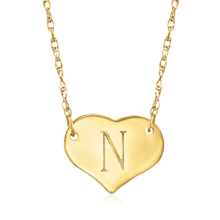 14kt Yellow Gold Personalized Mini-Heart Necklace