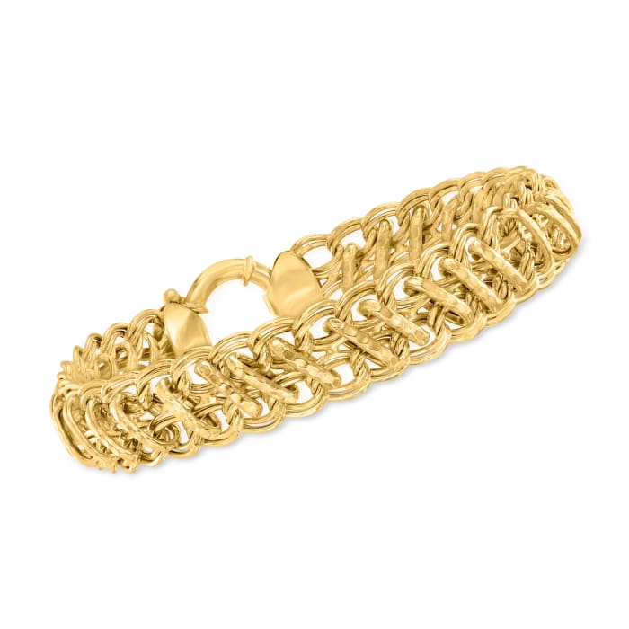 18kt Gold Over Sterling Multi-Link Bracelet
