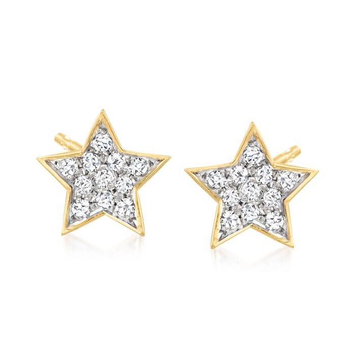 .20 ct. t.w. Diamond Star Stud Earrings in 18kt Gold Over Sterling ...