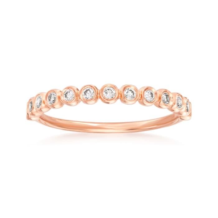 Henri Daussi .21 ct. t.w. Diamond Wedding Ring in 18kt Rose Gold