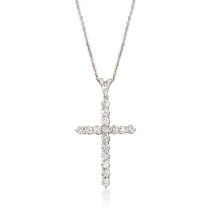 1.00 ct. t.w. Diamond Cross Pendant Necklace in Platinum