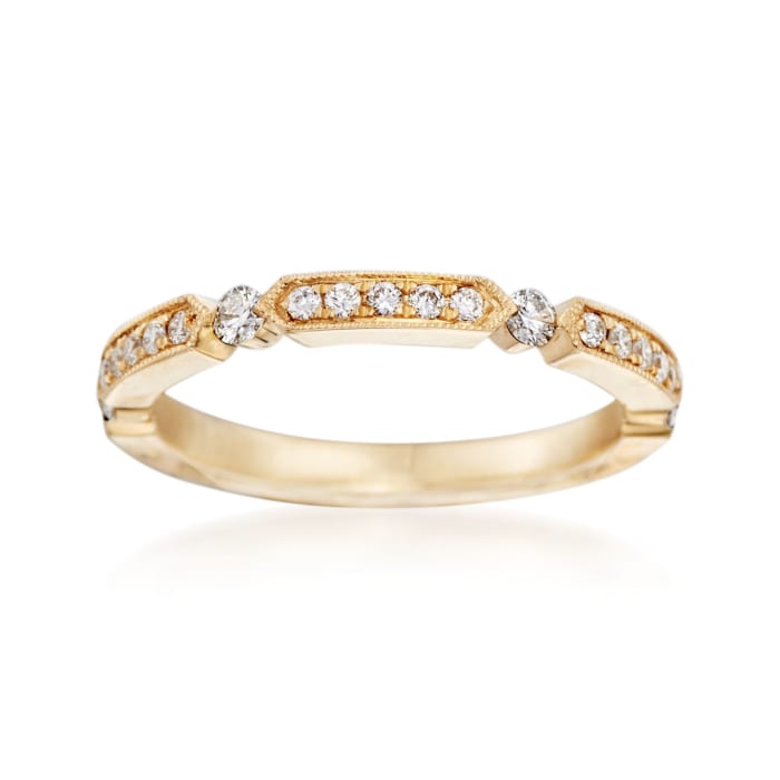 Henri Daussi .25 ct. t.w. Diamond Wedding Ring in 14kt Yellow Gold