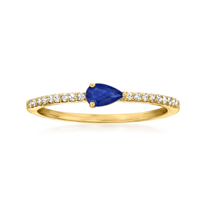.20 Carat Sapphire and .10 ct. t.w. Diamond Ring in 14kt Yellow Gold ...