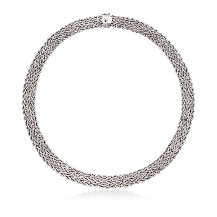 Sterling Silver Multi-Row Rope Collar Necklace