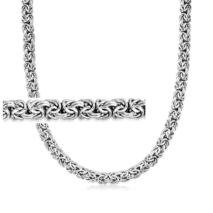 Sterling Silver Classic Byzantine Necklace