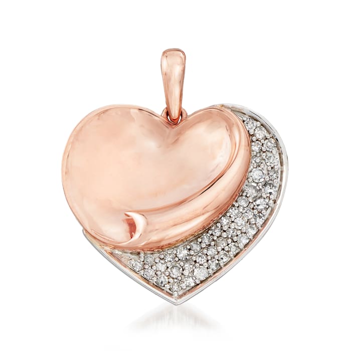 .17ct. t.w. Diamond Heart Pendant in 14kt Two-Tone Gold