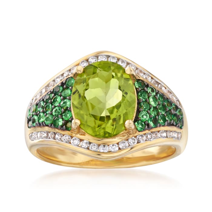 3.40 ct. t.w. Multi-Gem Ring in 18kt Gold Over Sterling